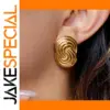 Stainless Steel Geometric Spiral Earrings
