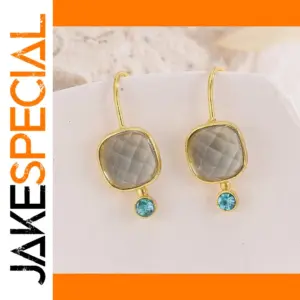 Elegant Gold-Lined White Zircon Drop Earrings