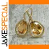 Vintage Yellow Gemstone Drop Earrings
