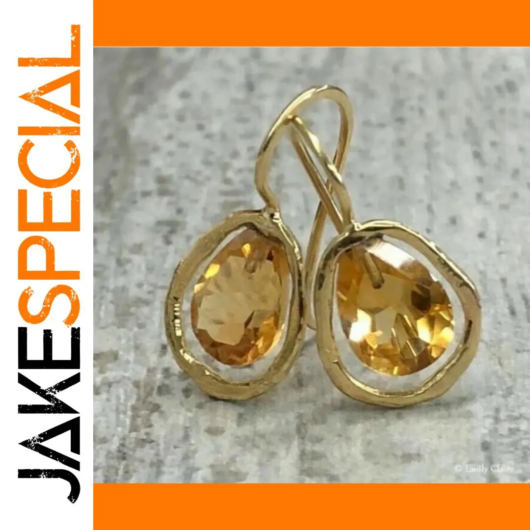 Vintage Yellow Gemstone Drop Earrings 1 Vintage Yellow Gemstone Drop Earrings