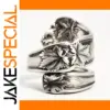 Vintage Floral Maple Leaf Alloy Ring with Zircon Stones