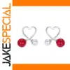 Heart-Shaped Pearl Earrings with Silver or Rose Gold