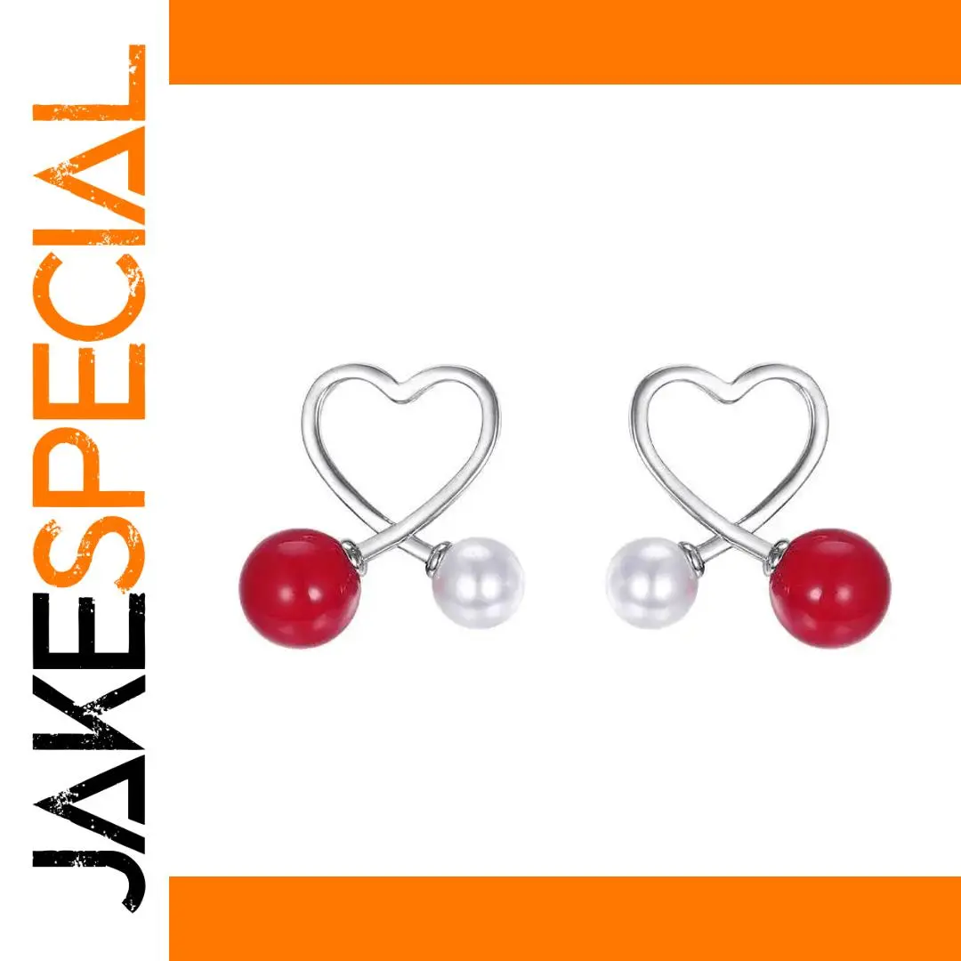 Heart-Shaped Pearl Earrings with Silver or Rose Gold 1 Heart-Shaped Pearl Earrings with Silver or Rose Gold