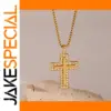 Stainless Steel Insect Cross Pendant Necklace