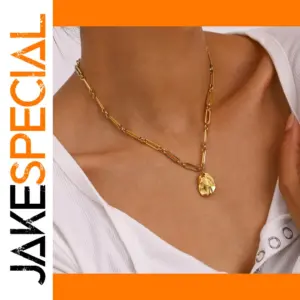 Stainless Steel Geometric Pendant Necklace