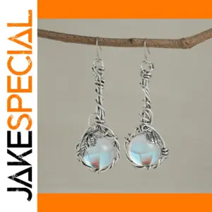 Vintage Leaf Drop Earrings in Silver or Gold