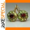 Vintage Gold-Tone Drop Earrings with Gemstones