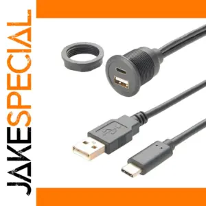 Panel Mount USB C & USB 2.0 Extension Cable 1m