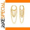 Stainless Steel Gold Finish Chain Earrings
