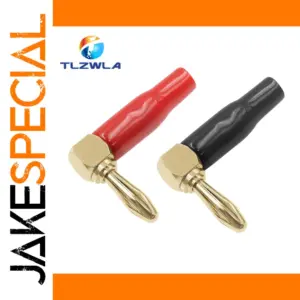 2PCS 4mm L-Shaped Banana Plugs for Audio