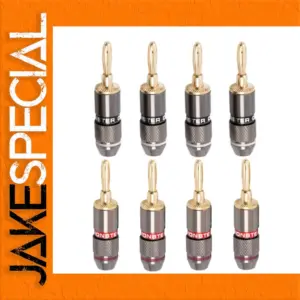 Premium 8-Piece Gold Plated Banana Plug Set