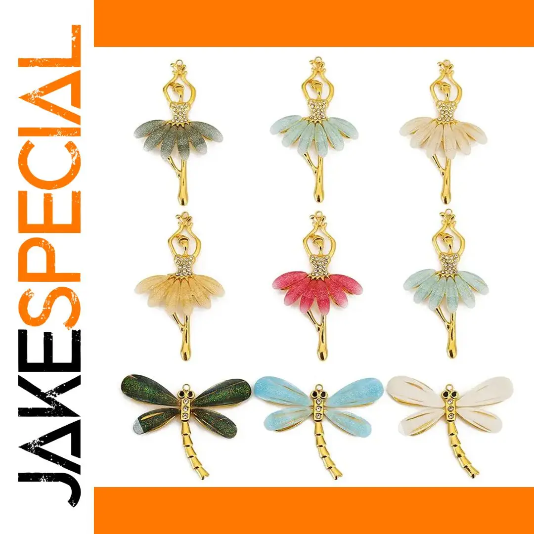 Stainless Steel Ballet Dragonfly Charms Set 1 Stainless Steel Ballet Dragonfly Charms Set