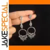 Silver Zircon Drop Earrings with Gold Plating