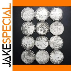 Vintage Chinese Zodiac Copper Coins Set