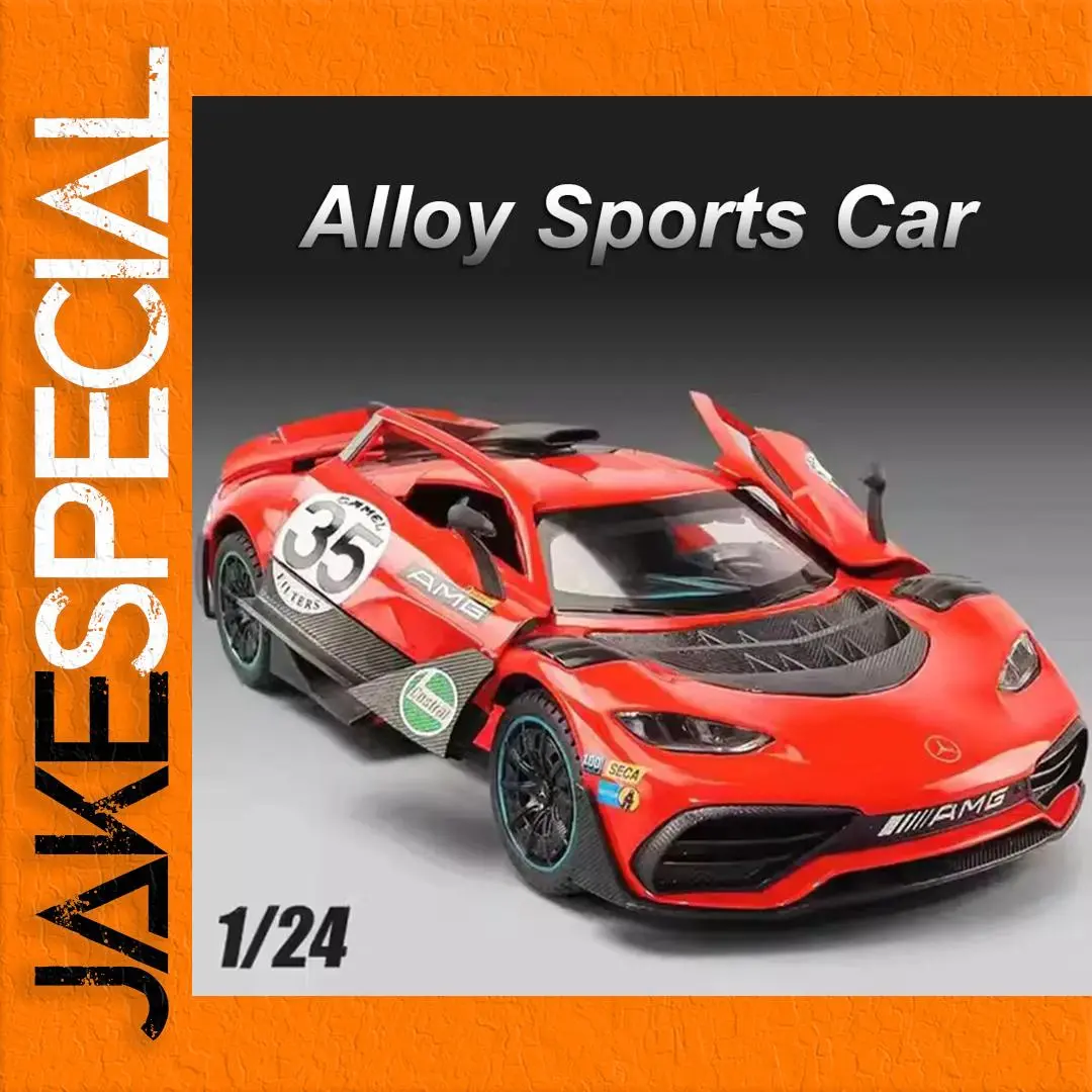 Red Alloy Sports Car Model 1:24 Scale 1 Red Alloy Sports Car Model 1:24 Scale