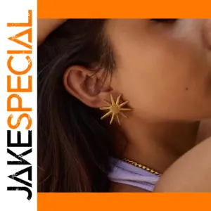 Stainless Steel Sunflower Statement Earrings