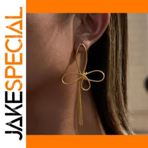 Stainless Steel Bow Earrings Model JDE0107006