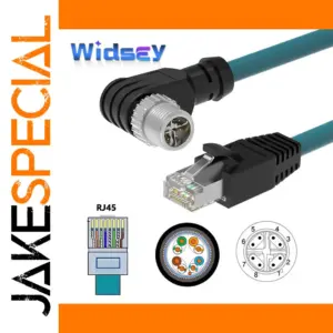 Industrial Ethernet Cable with M12 and RJ45 Connectors