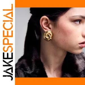 Stainless Steel Gold Earrings with Heart Pattern