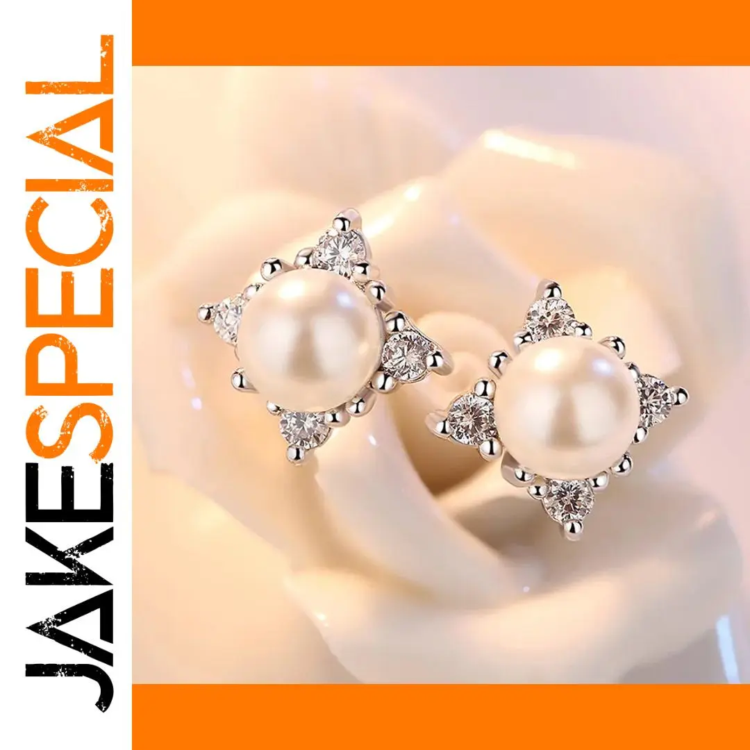 Silver Pearl Earrings ED0250 1 Silver Pearl Earrings ED0250