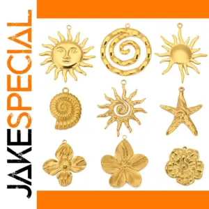 Stainless Steel Charm Set with Natural Motifs