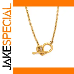 Elegant Stainless Steel Gold-Color Heart Necklace