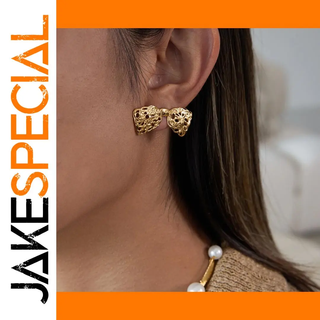 Stainless Steel Lace Bowknot Earrings 1 Stainless Steel Lace Bowknot Earrings