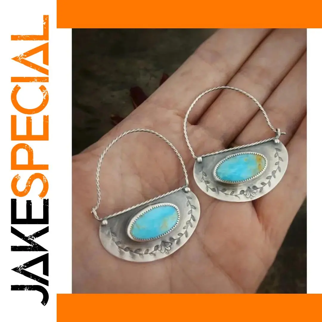 Vintage Floral Oval Geometry Drop Earrings 1 Vintage Floral Oval Geometry Drop Earrings