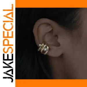 Elegant Gold Pearl Stainless Steel Earrings