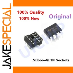 Set of 10 NE555P Timer ICs with Sockets