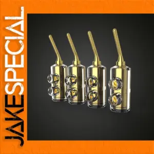 24K Gold-Plated Banana Connectors Set for Audio