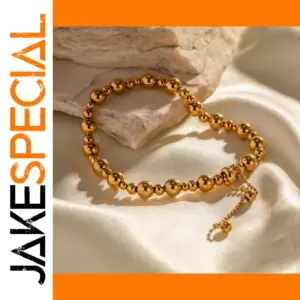 Stainless Steel Gold Beaded Women's Bracelet