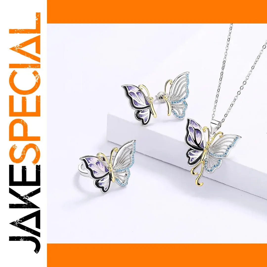 Sterling Silver Butterfly Jewelry Set 1 Sterling Silver Butterfly Jewelry Set