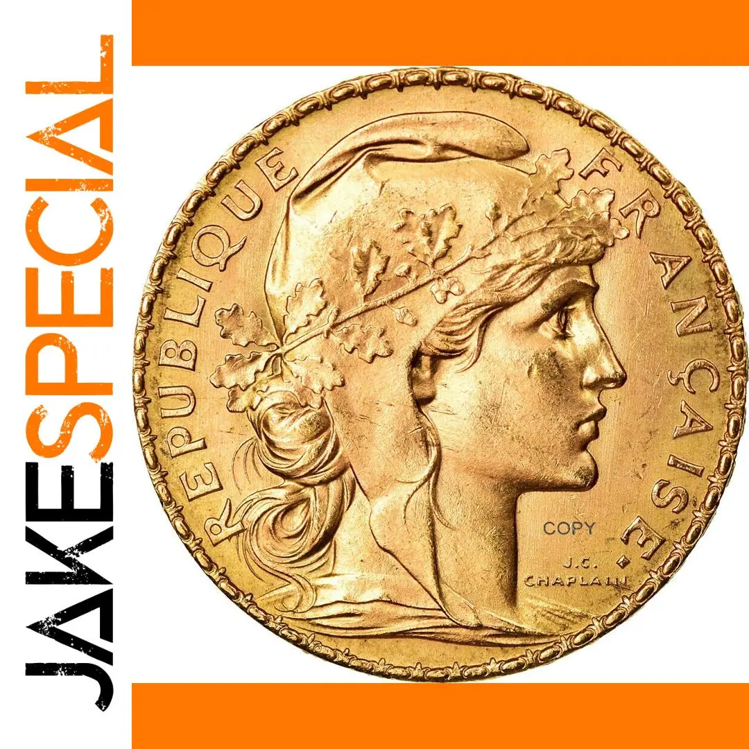 Brass Replica of 1910 Marianne Rooster Coin 1 Brass Replica of 1910 Marianne Rooster Coin