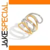 Stainless Steel Geometric Multi-Layer Ring