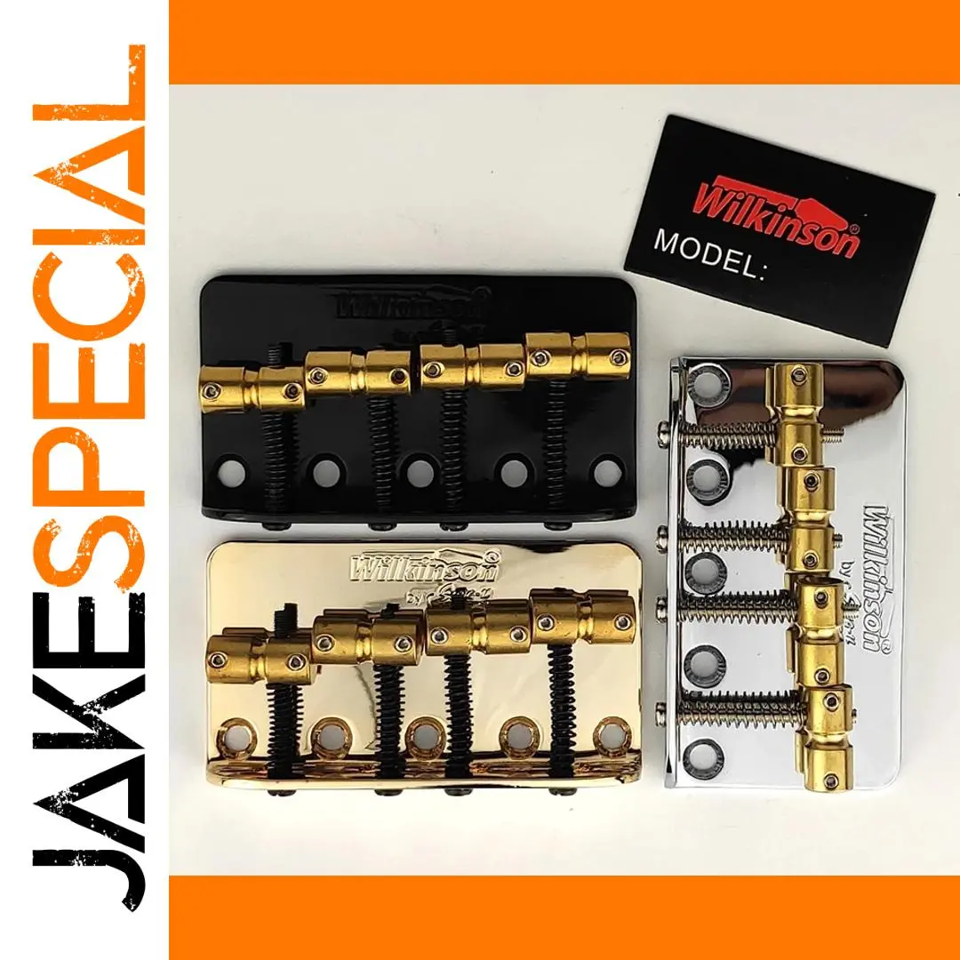 Wilkinson WBBC Bass Guitar Bridge in Chrome, Black, or Gold 1 Wilkinson WBBC Bass Guitar Bridge in Chrome, Black, or Gold