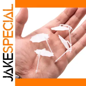 Miniature White Beach Umbrellas Set for Dioramas