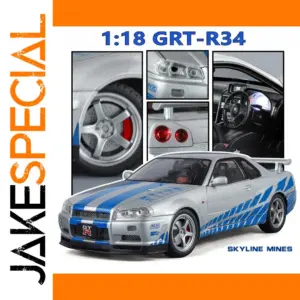 Silver Nissan Skyline GTR-R34 Diecast Model 1:18 Scale