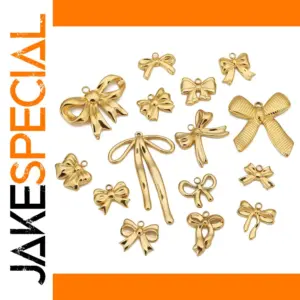 Stainless Steel Bow Knot Charms Set of 5