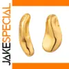 Gold-Tone Asymmetrical Stainless Steel Earrings