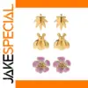 Nature-Inspired Stainless Steel Earrings Set