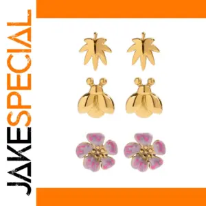 Nature-Inspired Stainless Steel Earrings Set