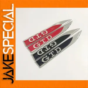 Volkswagen GTD 3D Metal Badge Decal Set