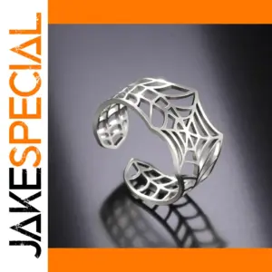 Stainless Steel Web Ring with Gold Plating