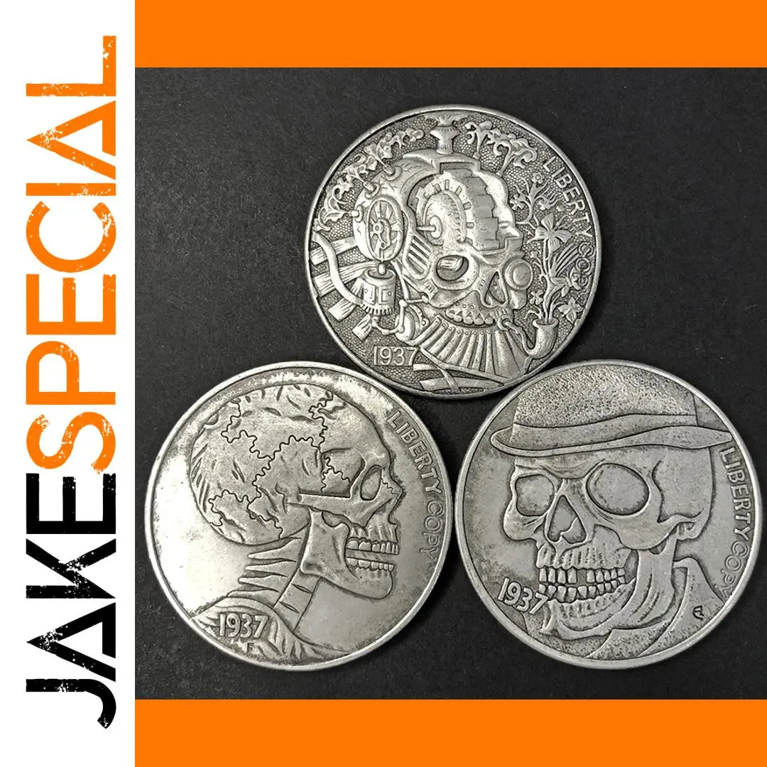 Vintage Copper Skeletal Coin with Steampunk Design 1 Vintage Copper Skeletal Coin with Steampunk Design