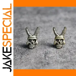 Goat Horn Skull Brass Beads Set for DIY Jewelry