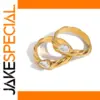 Gold-Toned Stainless Steel Twisted Ring Model JDR0305024-6