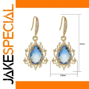 Vintage Zircon Blue Drop Earrings