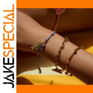 Ocean-Inspired Stainless Steel Fish Bone Bracelet