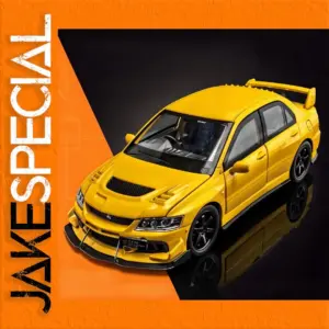 Vibrant Yellow Mitsubishi Lancer Evolution Model